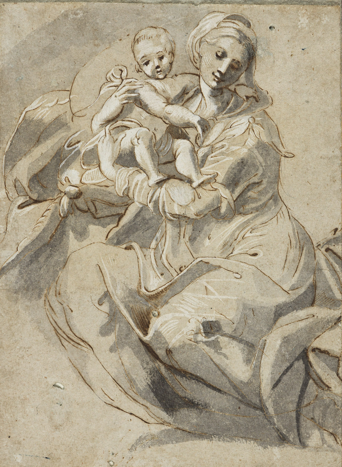 GIROLAMO MAZZOLA BEDOLI (ATTRIBUTED TO) (Parma circa 1500-1569 Parma) Seated Virgin and Child.